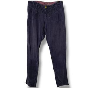 Athleta Pants Size 4 Gray Stretch Corduroy With Pockets Inner Waist Drawstring